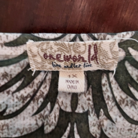 One World Bohemian Tunic Top. NWOT. - Picture 9 of 11